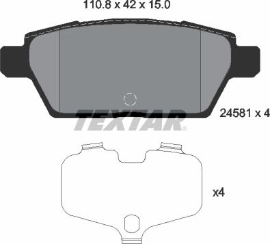 Textar 2458101 - Тормозные колодки, дисковые, комплект unicars.by