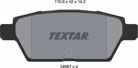 Textar 2458102 - Тормозные колодки, дисковые, комплект unicars.by