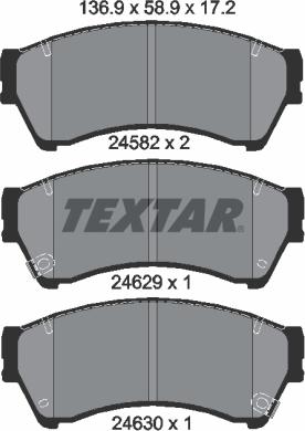 Textar 2458206 - Тормозные колодки, дисковые, комплект unicars.by