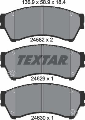 Textar 2458202 - Тормозные колодки, дисковые, комплект unicars.by