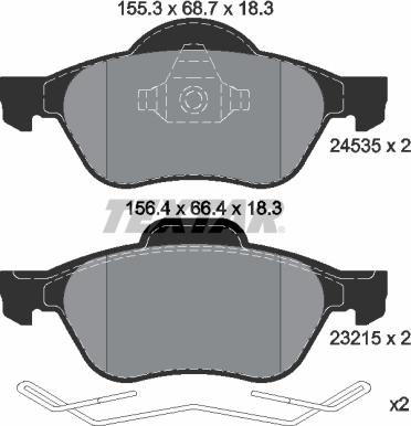 Textar 2453501 - Тормозные колодки, дисковые, комплект unicars.by