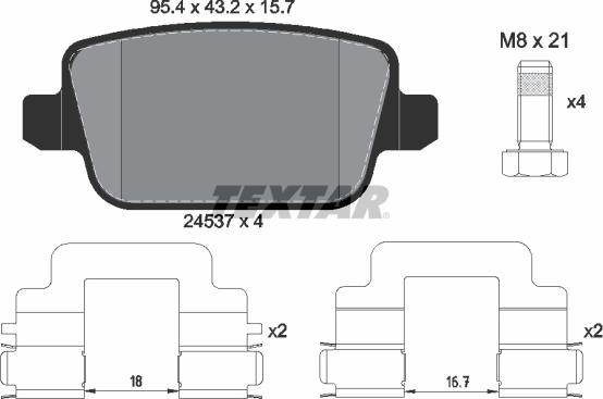 Textar 2453703 - Тормозные колодки, дисковые, комплект unicars.by