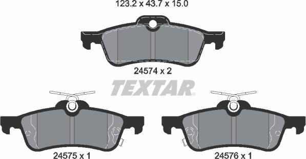 Textar 2457401 - Тормозные колодки, дисковые, комплект unicars.by