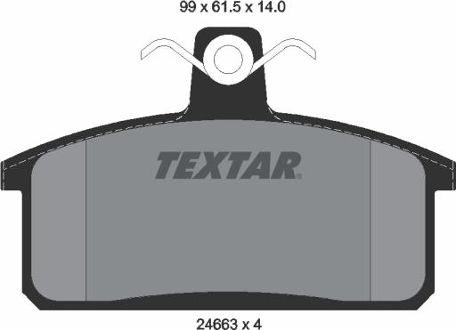 Textar 2466301 - Тормозные колодки, дисковые, комплект unicars.by