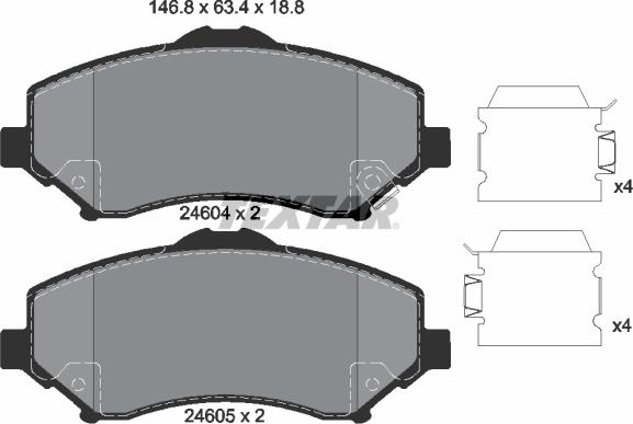 Textar 2460401 - Тормозные колодки, дисковые, комплект unicars.by