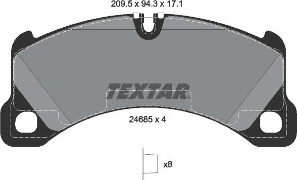 Textar 2468501 - Тормозные колодки, дисковые, комплект unicars.by