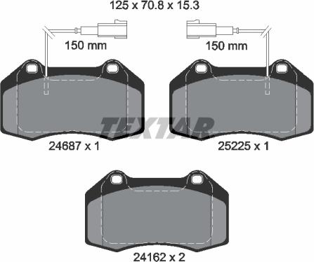 Textar 2468701 - Тормозные колодки, дисковые, комплект unicars.by