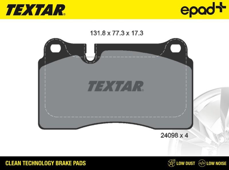 Textar 2409801CP - Тормозные колодки, дисковые, комплект unicars.by