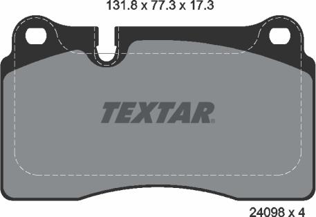 Textar 2409801 - Тормозные колодки, дисковые, комплект unicars.by