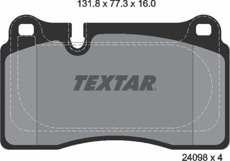 Textar 2409803 - Тормозные колодки, дисковые, комплект unicars.by