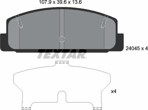 Textar 2404501 - Тормозные колодки, дисковые, комплект unicars.by