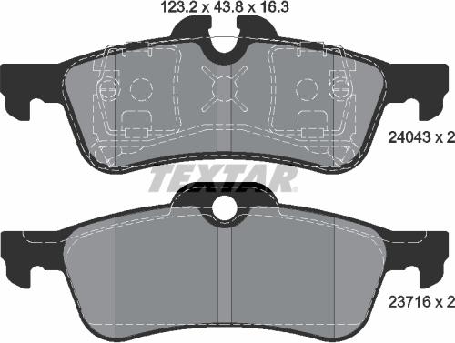 Textar 2404301 - Тормозные колодки, дисковые, комплект unicars.by