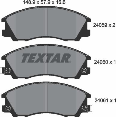 Textar 2405901 - Тормозные колодки, дисковые, комплект unicars.by