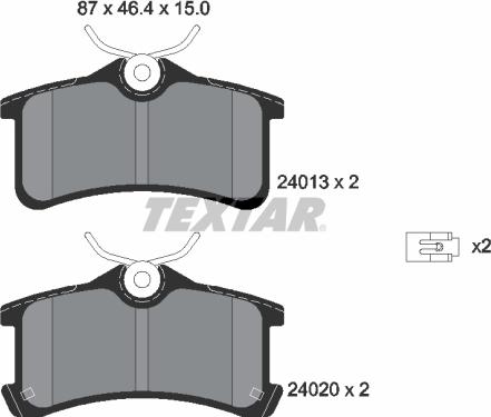 Textar 2401301 - Тормозные колодки, дисковые, комплект unicars.by