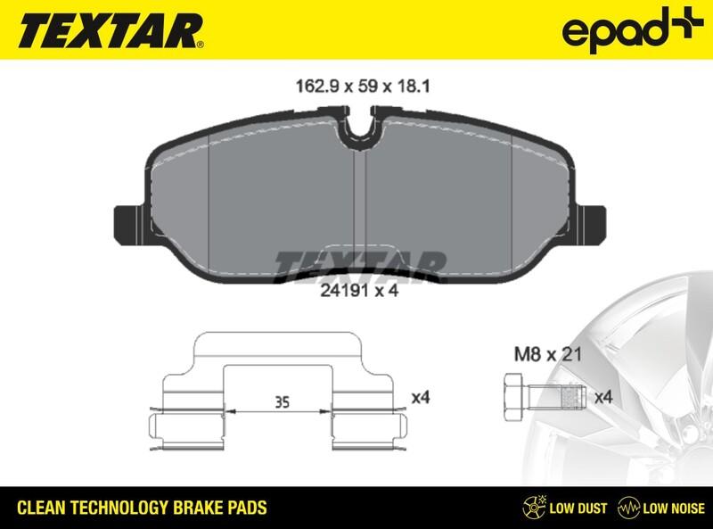 Textar 2419101CP - Тормозные колодки, дисковые, комплект unicars.by