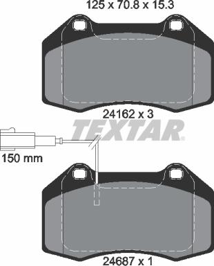 Textar 2416202 - Тормозные колодки, дисковые, комплект unicars.by