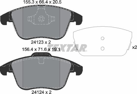 Textar 2412305 - Тормозные колодки, дисковые, комплект unicars.by