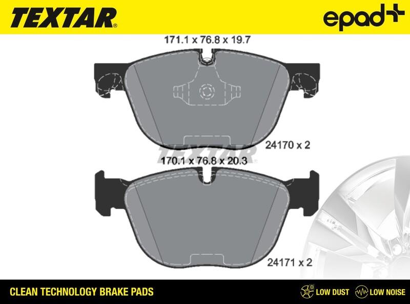 Textar 2417001CP - Тормозные колодки, дисковые, комплект unicars.by