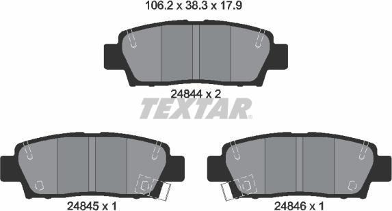 Textar 2484401 - Тормозные колодки, дисковые, комплект unicars.by