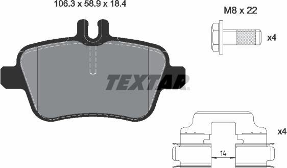 Textar 2484801 - Тормозные колодки, дисковые, комплект unicars.by