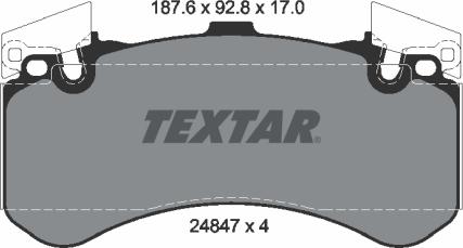 Textar 2484701 - Тормозные колодки, дисковые, комплект unicars.by