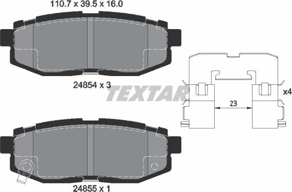 Textar 2485401 - Тормозные колодки, дисковые, комплект unicars.by