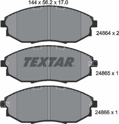 Textar 2486401 - Тормозные колодки, дисковые, комплект unicars.by