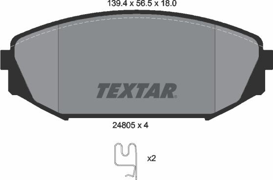 Textar 2480501 - Тормозные колодки, дисковые, комплект unicars.by