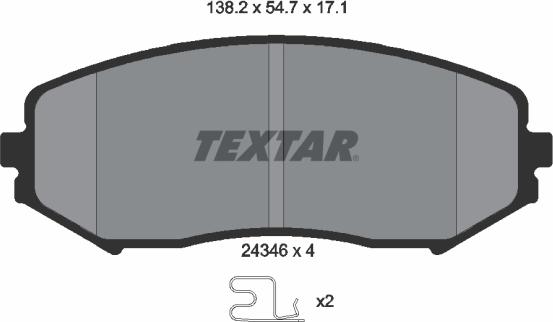 Textar 2434601 - Тормозные колодки, дисковые, комплект unicars.by