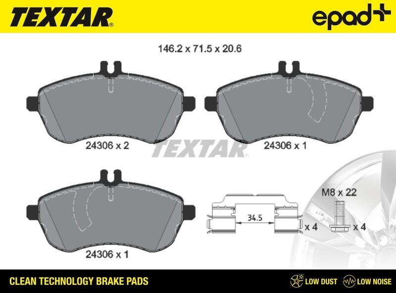 Textar 2430601CP - Тормозные колодки, дисковые, комплект unicars.by