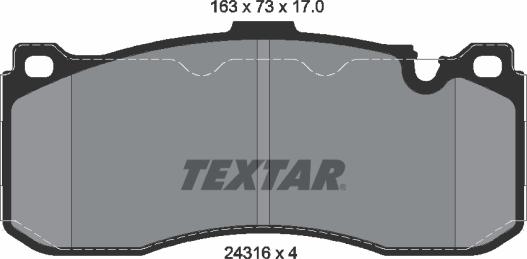 Textar 2431601 - Тормозные колодки, дисковые, комплект unicars.by