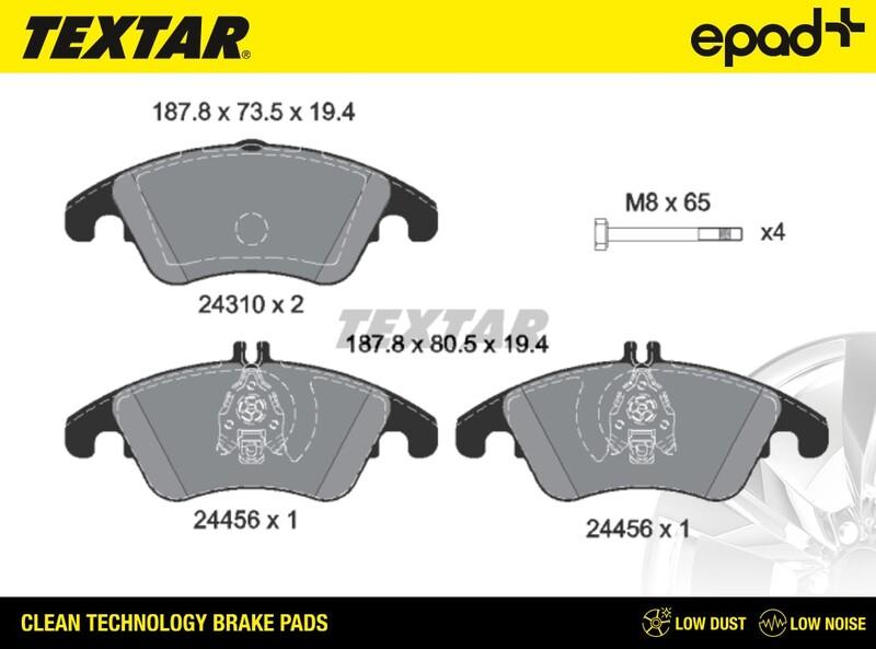 Textar 2431001CP - Тормозные колодки, дисковые, комплект unicars.by