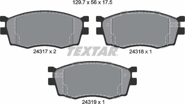 Textar 2431701 - Тормозные колодки, дисковые, комплект unicars.by