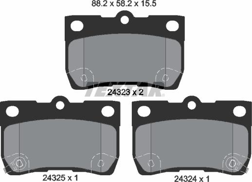 Textar 2432301 - Тормозные колодки, дисковые, комплект unicars.by