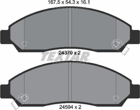 Textar 2437001 - Тормозные колодки, дисковые, комплект unicars.by