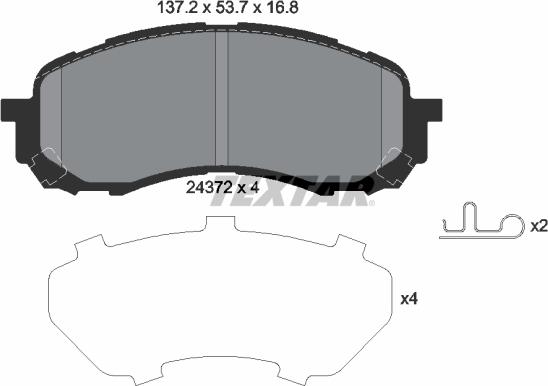 Textar 2437201 - Тормозные колодки, дисковые, комплект unicars.by