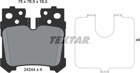 Textar 2424401 - Тормозные колодки, дисковые, комплект unicars.by