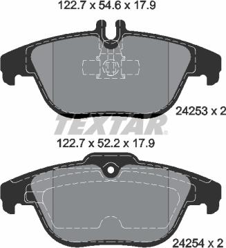 Textar 2425301 - Тормозные колодки, дисковые, комплект unicars.by