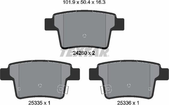 Textar 2426001 - Тормозные колодки, дисковые, комплект unicars.by