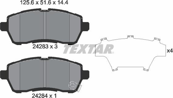 Textar 2428314 - Тормозные колодки, дисковые, комплект unicars.by