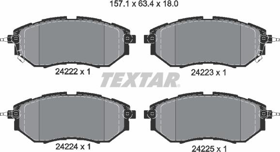 Textar 2422201 - Тормозные колодки, дисковые, комплект unicars.by