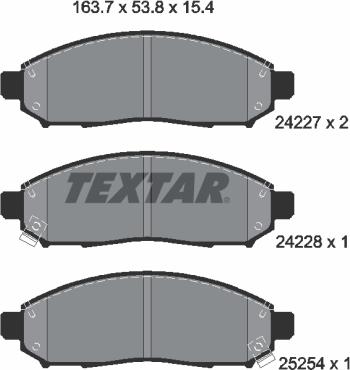 Textar 2422704 - Тормозные колодки, дисковые, комплект unicars.by