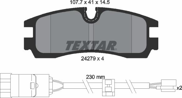 Textar 2427901 - Тормозные колодки, дисковые, комплект unicars.by