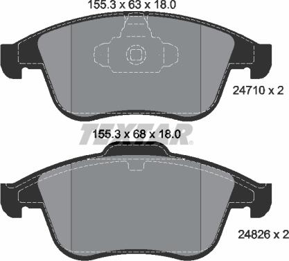 Textar 2471001 - Тормозные колодки, дисковые, комплект unicars.by