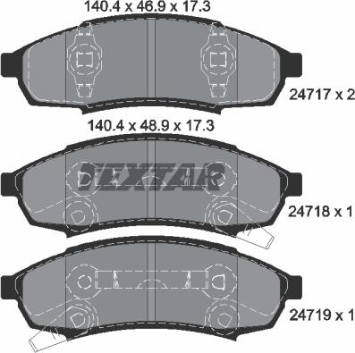 Textar 2471701 - Тормозные колодки, дисковые, комплект unicars.by