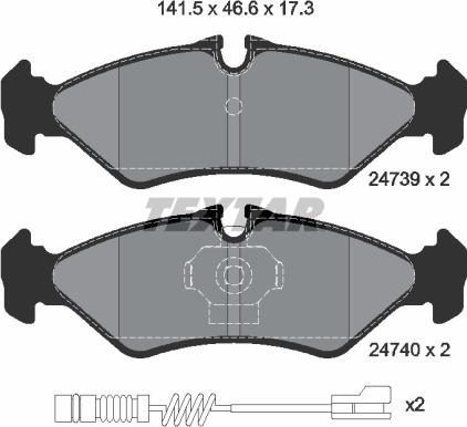 Textar 2473901 - Тормозные колодки, дисковые, комплект unicars.by