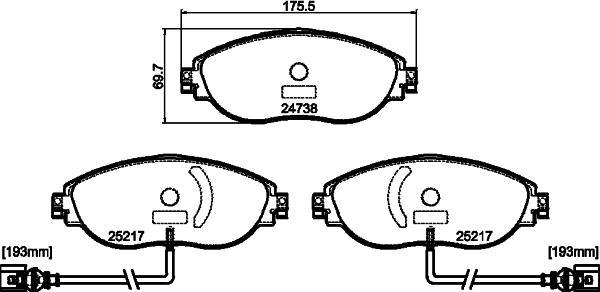 Textar 2473808 - Тормозные колодки, дисковые, комплект unicars.by