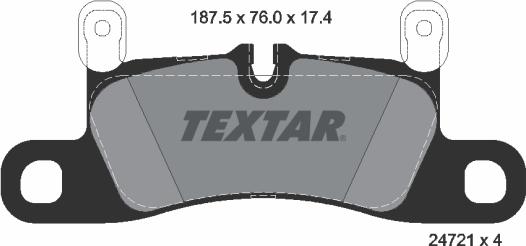 Textar 2472102 - Тормозные колодки, дисковые, комплект unicars.by