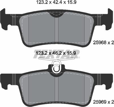 Textar 2596801 - Тормозные колодки, дисковые, комплект unicars.by