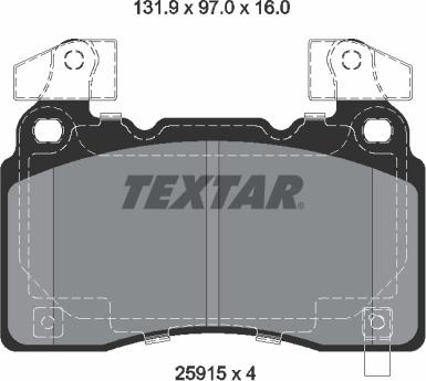 Textar 2591503 - Тормозные колодки, дисковые, комплект unicars.by